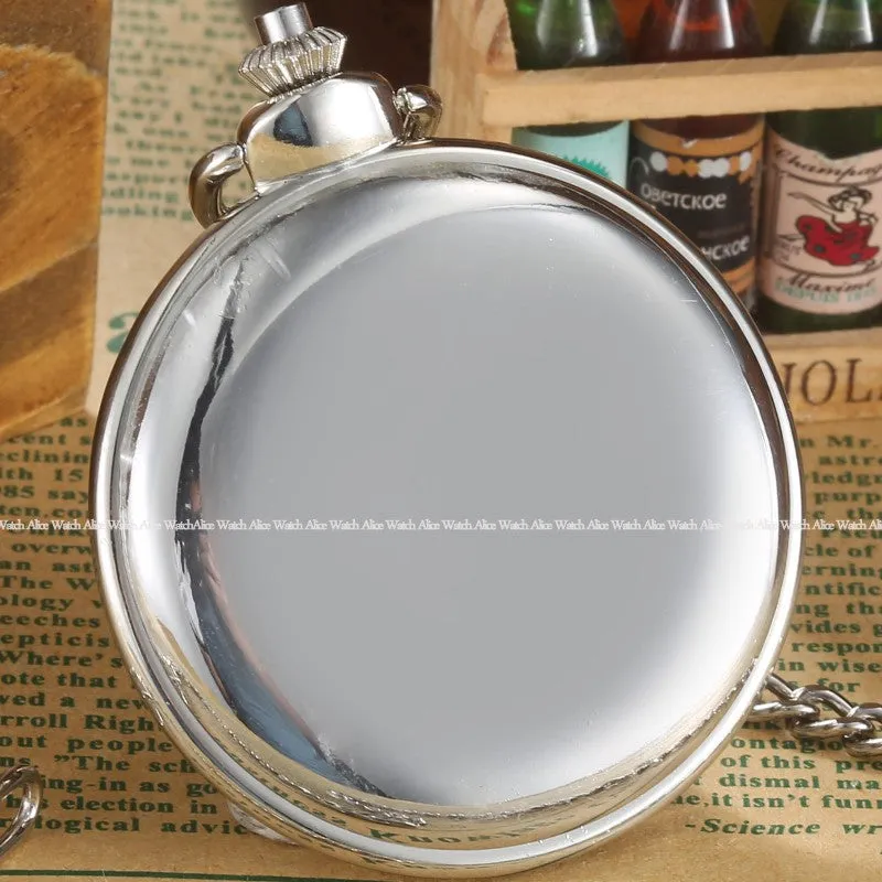 Unisex Vintage Big Dial Free Mason Unidirectional Quartz Pocket Fob Watch
