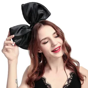 WLBON Bow Headband Big Bow Hair Hoop Women Hairband Party Decoration Headdress Cosplay Costume Headpiece Hair Accessories 1 Pack Black