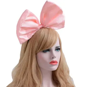 WLBON Bow Headband, Pink Tone Big Bow Hairband, Hair Hoops Women Hairband, Party Decoration Headdress Cosplay Costume Headwear Handmade Headpiece Birthday Christmas Hair Accessories 1 Pack