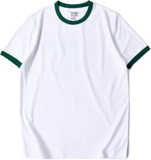 Zengjo Men's Ringer Tee Crewneck Athletic T Shirts Short Sleeve Sport Shirt for Men